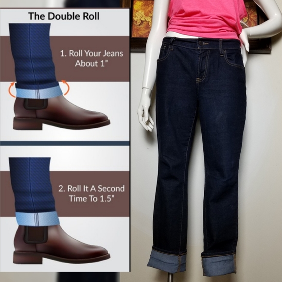 NEW W/O Tags Dark Wash Old Navy The Diva Classic Slimming JEANS Chic Sz 8 Short - Picture 4 of 8